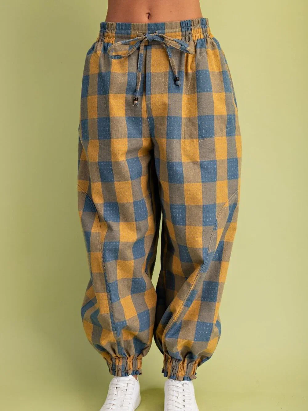 Check Print Balloon Style Pants